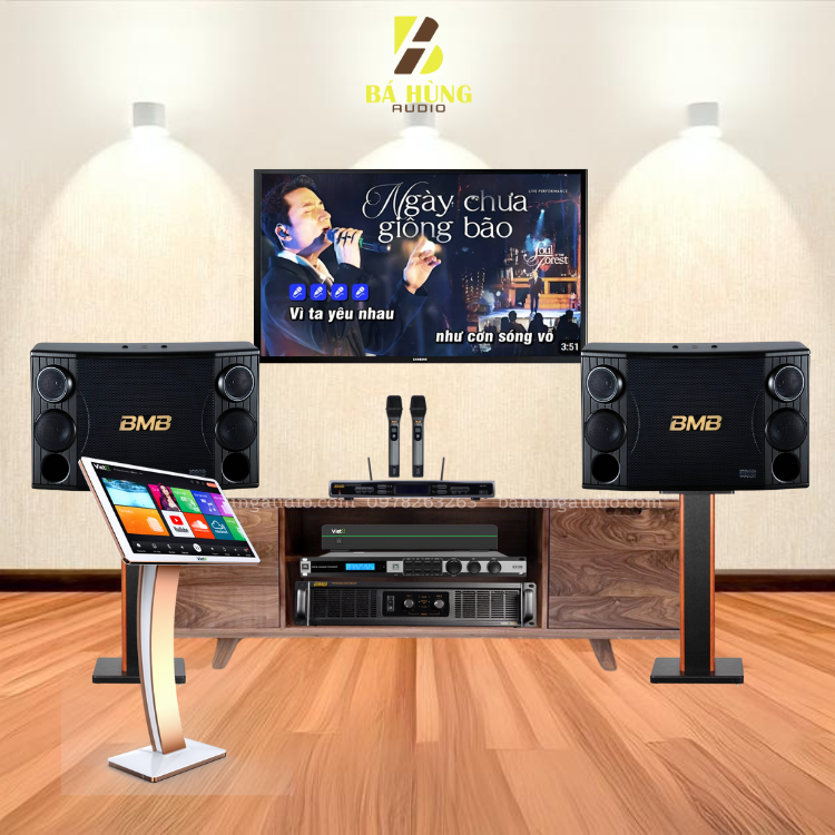 Loa BMB CSD-2000-SE , Đẩy BMB DAD 950 , Vang JBL KX180A ,Micro BMB WB-5000, Sub BMB CSW-115 ,Đầu ViệtK 4K Plus 4TB , Màn Hình Cảm Ứng VietK 22 inch