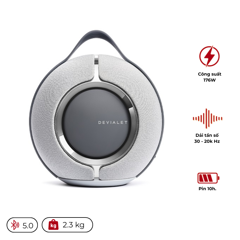 Loa Devialet Mania (Pin 10h, Chống Nước IPX4, 176W, Bluetooth 5.0)