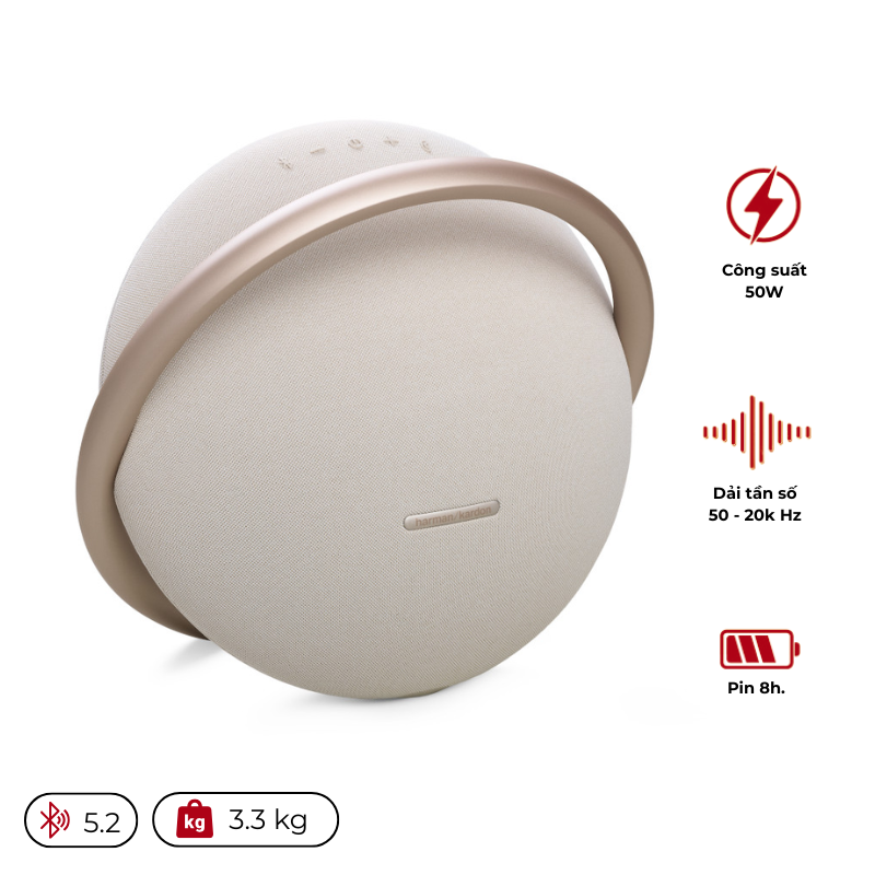 Loa Harman Kardon Onyx Studio 8 (50W, Pin 8h, IPX7, Bluetooth 5.2, AUX)