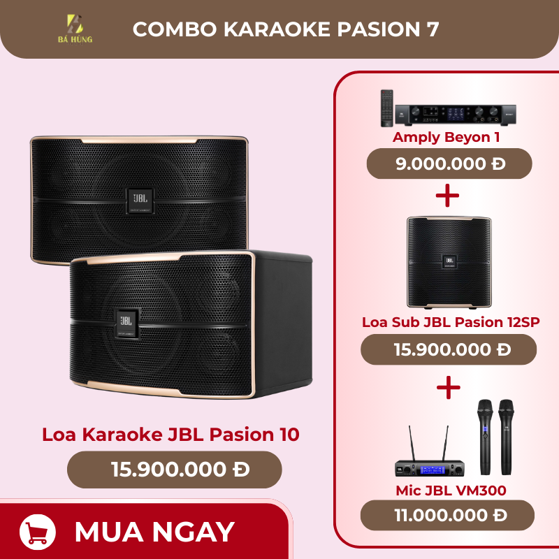 Dàn Loa JBL Pasion 10, Amply Beyon1, Mic JBL VM300,Sub JBL Pasion 12SP