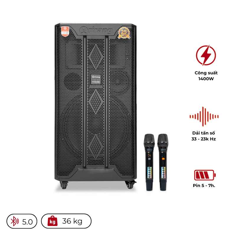 Loa Kéo Arirang MK3 MAX (Bass 40cm, 350W, Kèm 2 micro)