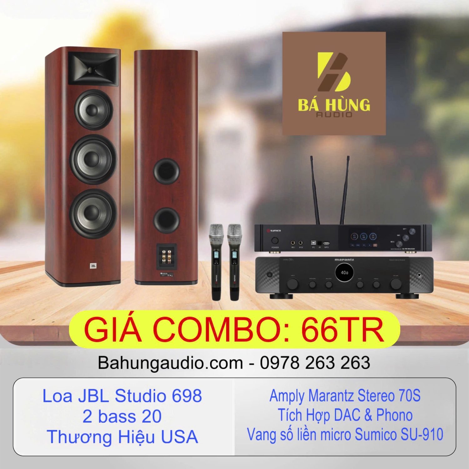 Loa JBL Studio 698 + Amply Marantz Stereo 70s + Vang Số Sumico SU-910