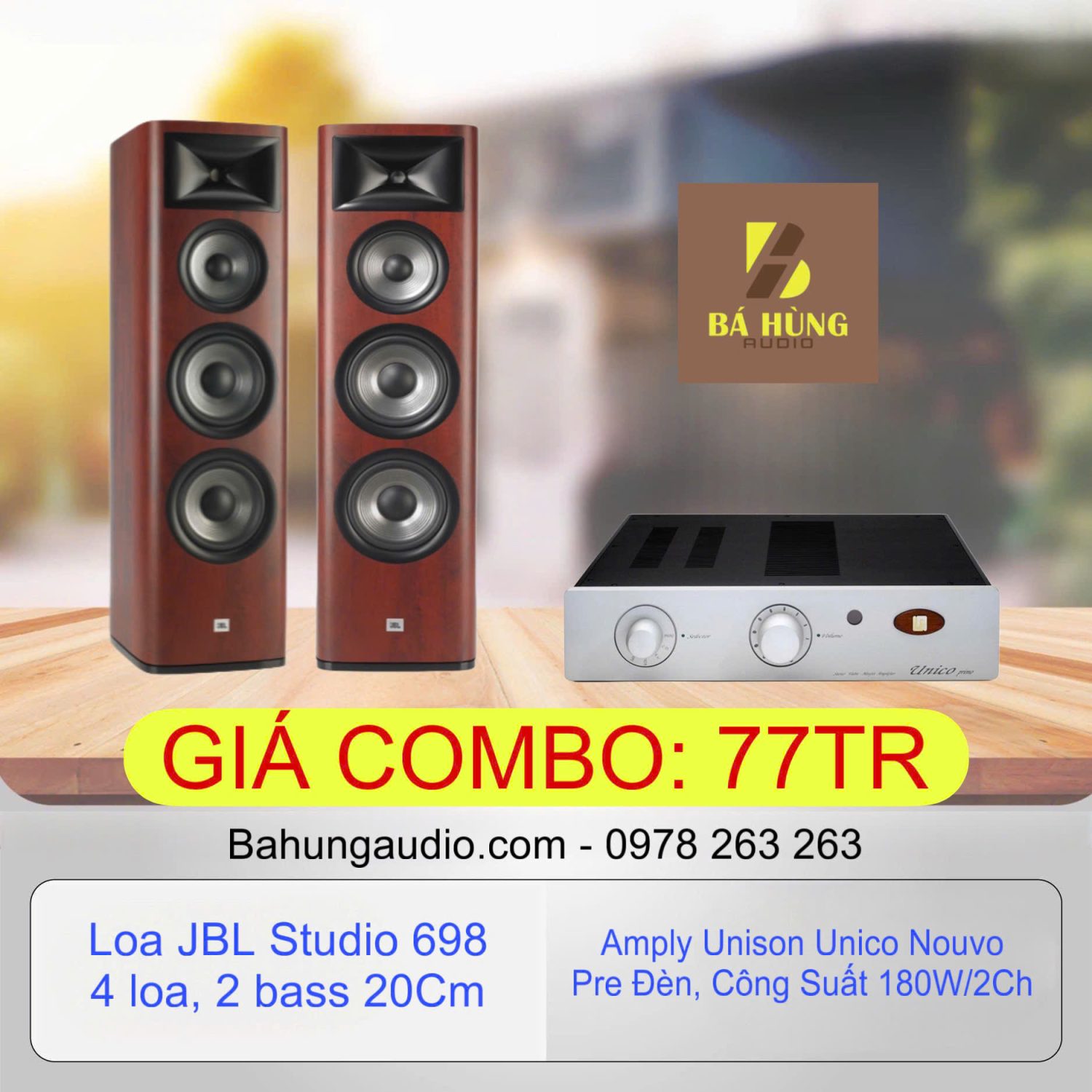 Loa JBL Studio 698 + Amply Unison Research Unico Nuovo