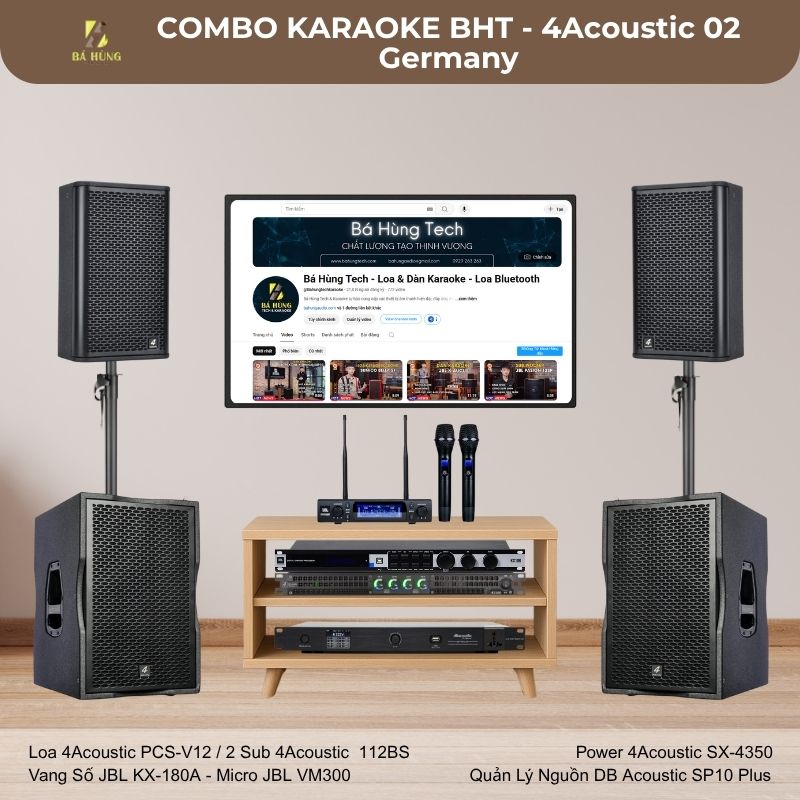 Dàn Karaoke sự kiện: 4Acoustic PCS-V12 kết hợp JBL